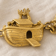Noah’s Ark Animal Link Bracelet by AJC Gold Tone Vintage