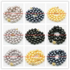 Beatutiful 8mm 10mm 12mm Sea South Shell Pearl Round Beads Necklace 18-36”