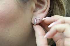 2Ct Round Simulated Diamond Huggie/Hoop Stunning Earring 14k White Gold Plated