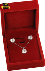Red Color Necklace Pendant Chain Jewelry Gift Box Soft Touch Premium Velvet Mate