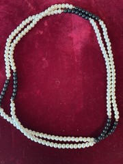 White And Black Bead Necklace