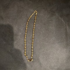 Gold Tone Brown Beaded Oval Charm Pendant Cable Chain Necklace Lobster 12-18″