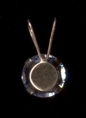 New 10K Fine Solid Yellow Gold 5mm Round Blue Crystal CZ Solitaire Pendant ~QV