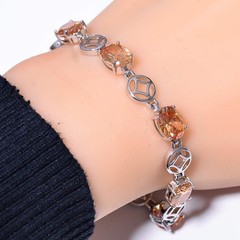 Morganite Gemstone 925 Sterling Silver Tennis Bracelet 7.99″ B40, Gift for her