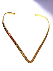 Handmade Ethnic Yellow Brass Hansali Necklace Flexible V Shape Choker, Cuff Neck