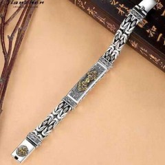20cm Silver Plated Bangle Bracelet Chain Popular Vintage Jewelry Men’s Gift HOT
