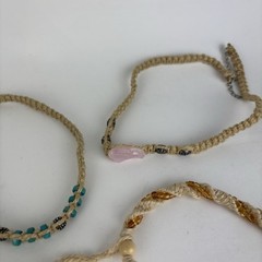 Lot of 7 Boho Necklace Pendants Turtle Dragon Dinosaur Hemp Beaded Jewelry