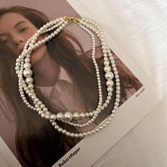 Triplet Layered Faux Pearl Necklace