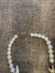 Statement Peach Beaded Necklace & Earring Set with Pearl Accents