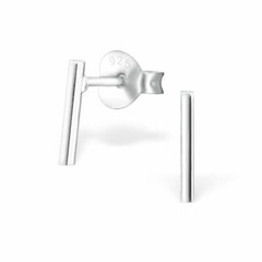 S925 Sterling Silver Bar Round Square Stick Line Stud Earrings Minimalist PE18