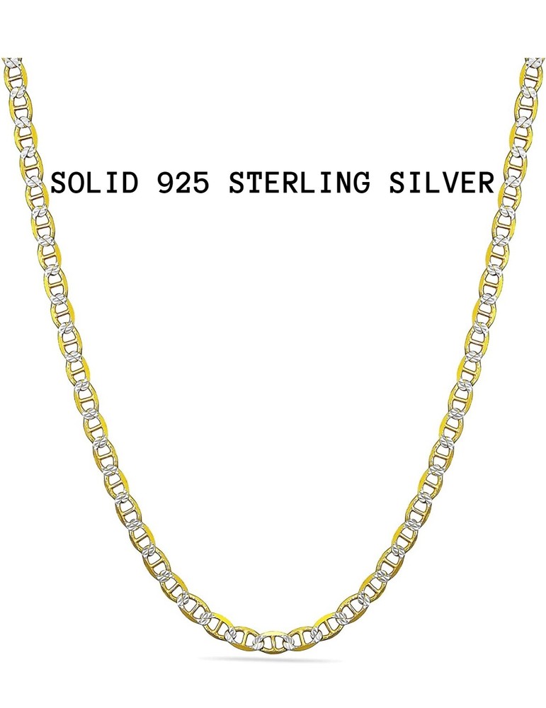 14k Gold Plated Sterling Silver Marina Mariner Link Italian Chain Necklace