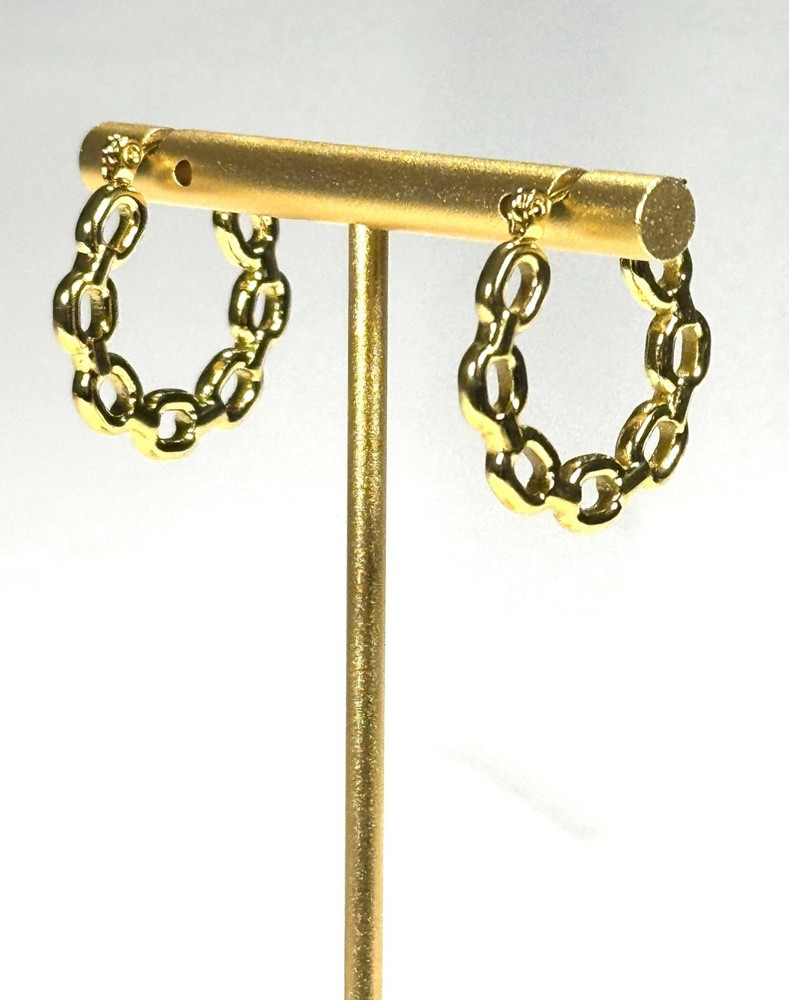 Gold Chain Short Ring Earrings