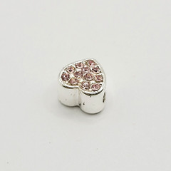 Avon Always in My Heart Pink Rhinestone Silver Tone Charm Cherished Memories