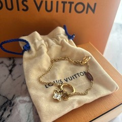 Louis Vuitton Bracelet Authentic Petit Louis M00583 Gold Chain From Japan
