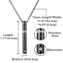 10pcs Urn Necklace for Ashes Cremation Cylinder Memorial Stainless Steel Pendant