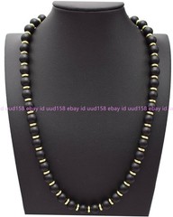 New Natural Pretty 8mm Frosted Black Agate Round Gemstone Beads Necklace 16-36in