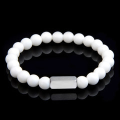 1 pc Natural Stone Bead Bracelet Tiger Eye Lava Stainless Steel