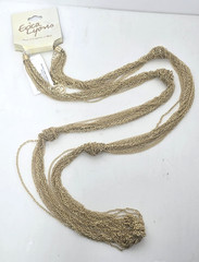 Erica Lyons necklace gold tone knot long 42″ multi strand new