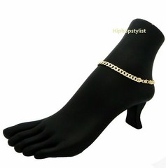 10″ CONCAVE CUBAN LINK CHAIN QUALITY ANKLET BRACELET 14K ITALY GOLD PLATED
