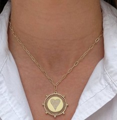Jennifer Miller Heart Medallion Necklace