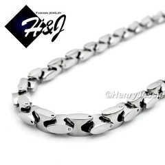 18″-40″MEN Stainless Steel HEAVY 8mm Silver Interlock Bones Link Chain Necklace