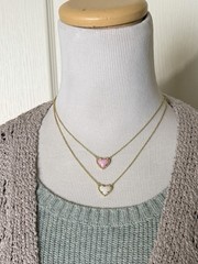 🌟New 💗$75 Kendra Scott🌟Ari Heart “Gold” Pendant Necklace Pink Kyocera Opal C3