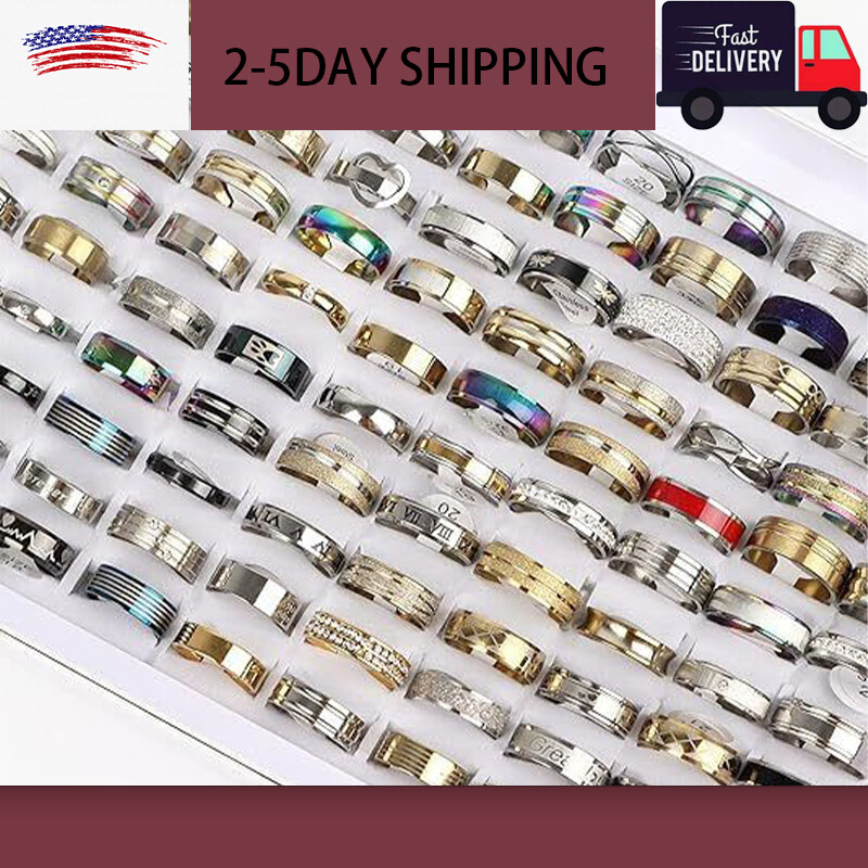 100Bulk Lot Varied Stainless Steel Bands FIT Men’s and Women’s Fashion Wholesale