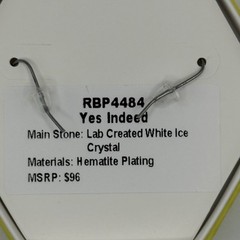 Bomb Party Dangle Earrings – Yes Indeed RBP4484 – White Ice Crystal on Hematite