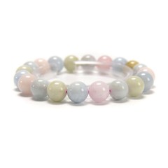 Natural Morganite Smooth Round Beaded Bracelet Size 8mm 10mm 7.5” Length