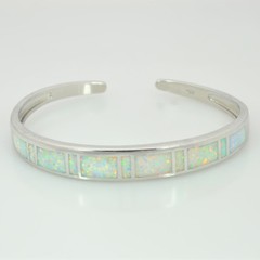Vikoly White Opal Bangles Top Quality Silver Plated Fashion Jewelry For Women