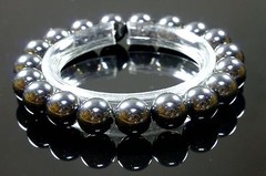 Silver Grey Hematite Crystal Gemstone Beaded Bracelet. Reiki Chakra