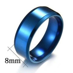 Round Shaped Smooth Surface Classic 8mm Stainless Steel Ring Engagement Ring ∂