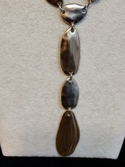Chico’s Beautiful Gold And Silver Tone Long Statement Necklace