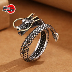 925 Sterling Silver Dragon Ring Vintage Women Men Wedding Jewelry Gift