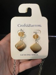 Croft & Barrow Genuine Shell Necklace and Earring Set Brand New