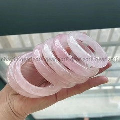 Natural Light Pink Rose Quartz Gemstone Bangle Bracelet 56-62mm Women Jewelry