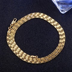 Fashion 18k Gold Necklace 2MM 16/18/20/22/24/26/28/30 Inch Side Chain