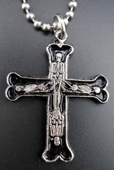 Skeleton Cross Necklace Stainless Chain New Pendant Vintage 1991 Skull Bones