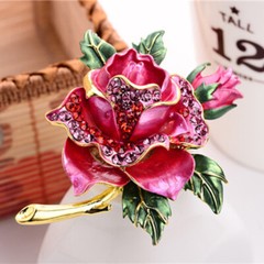 Rhinestone Rose Brooch – Exquisite Floral Design Elegant Jewelry for Women