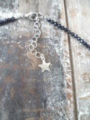 Blue Goldstone Fine Stone Necklace, Adjustable Choker Handmade Steel Star