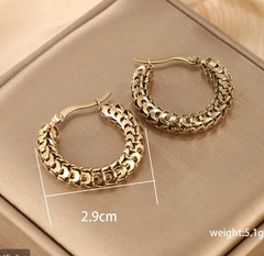 1 Pair IG Style XUPING Geometric Plating 304 Stainless Steel 18K Gold Plated