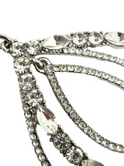GIVENCHY Silk Crystal Rhinestone Teardrop Earrings Statement Pierced 2.5″ Signed