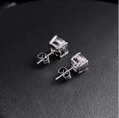 Men Women 925 Sterling Silver Post Round Basket Set Stud Earrings Gift PE22
