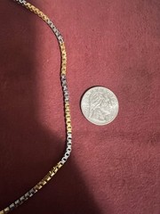 2 Tone Yellow Gold Filled 18 Inch Chain
