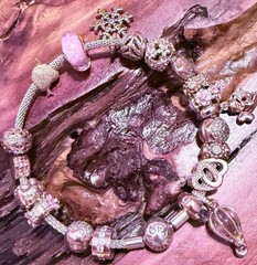Pandora Bracelet with Silver Gold Charm Pandora Bead Charms