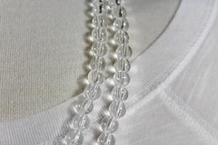 Clear super extra long bead 44″ necklace beaded wrap double look