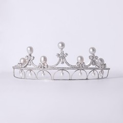 Antique 1920 Belle Epoque Style 15 Carat Diamond Pearl and Platinum Tiara