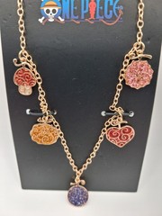 One Piece Devil Fruit Charm Necklace Adjustable Gold Tone, New