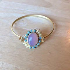 NWT Gold, Turquoise and Pink Jade Bracelet