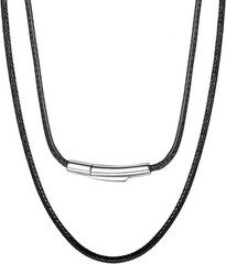 Men’s Waterproof Leather Necklace Cord – Custom Lengths 16-30 in., Snap Clasp